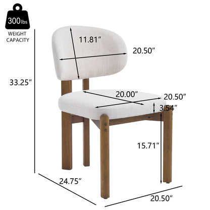 Barnaby Upholstered Scandinavian Natural Finished Frame Dining Chairs (Set of 2)