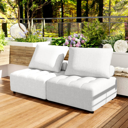 Premium Outdoor Modular Sofa with Aluminum Frame, Removable Cushions & Waterproof Cover