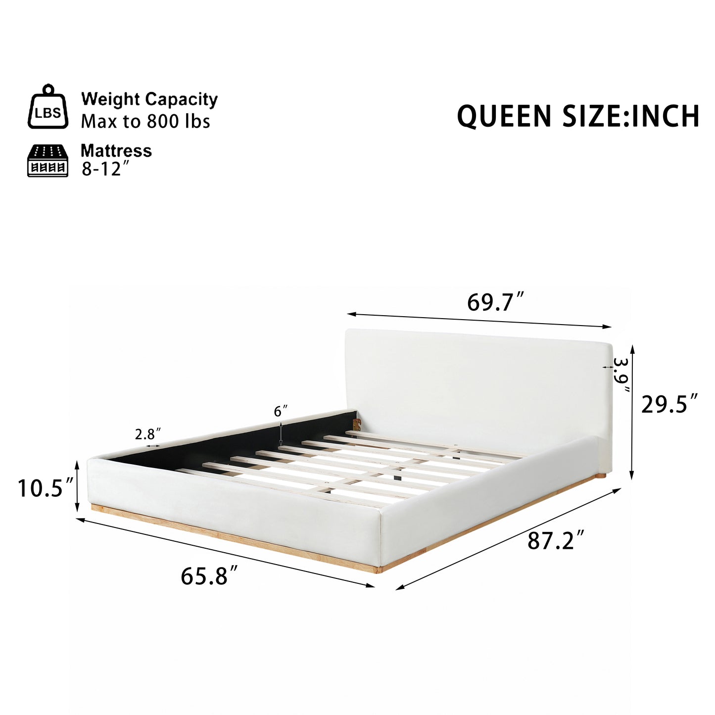 Swithin Elegant Upholstered Bed With Solid Wood Frame