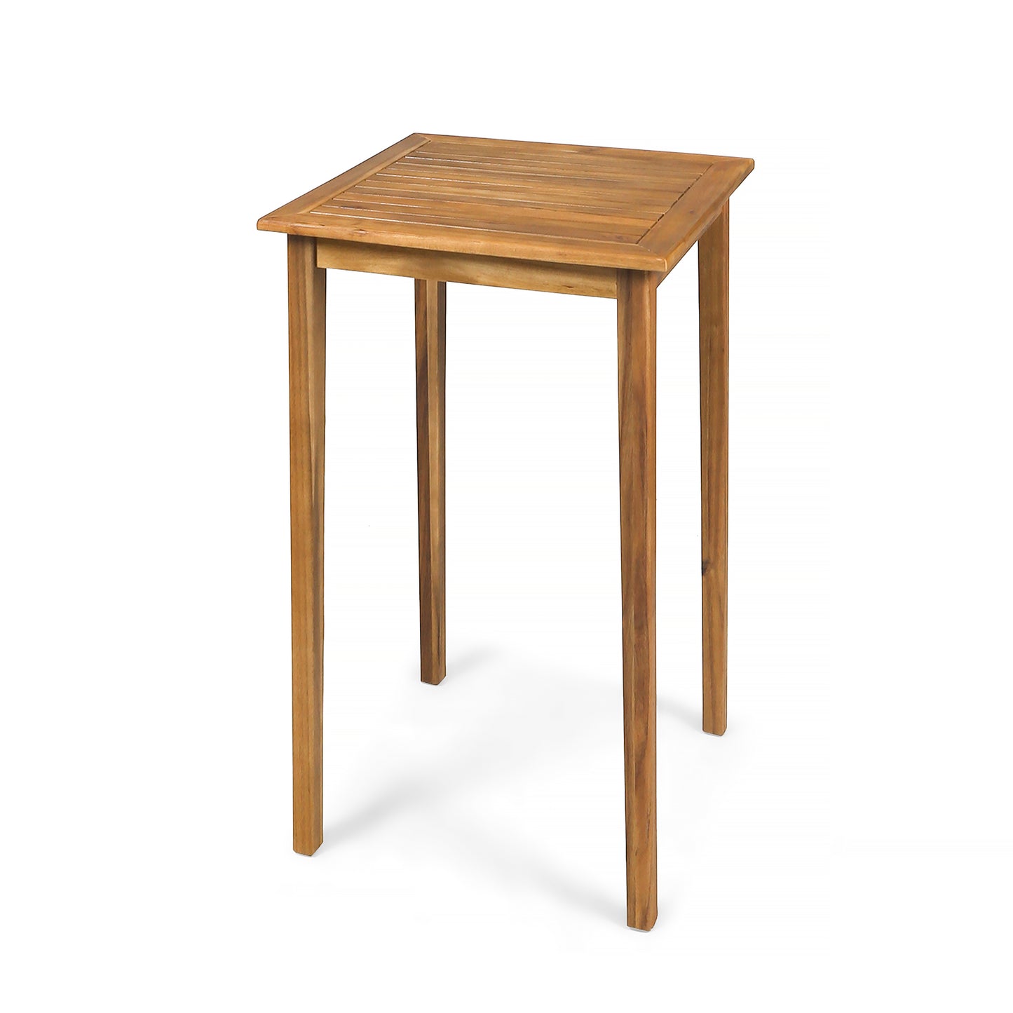 Teresa Outdoor Minimalist Acacia Wood Square Bar Table
