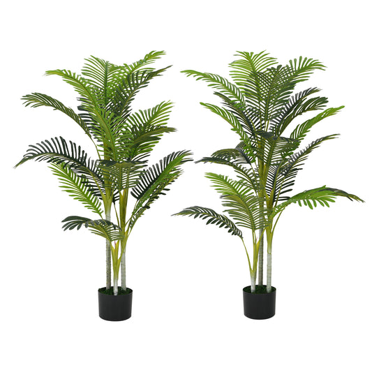 Ambrose 61" Artificial Palm Tree with Black Plastic Pot - 2pcs