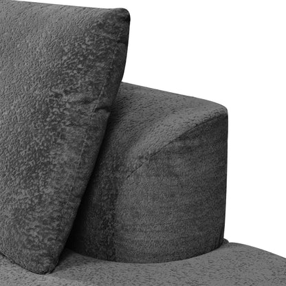 Orellar 116" Modern Curved Sectional Sofa with High-Density Fully Compressed Sponge and Chaise Lounge, Pearl Upholstery