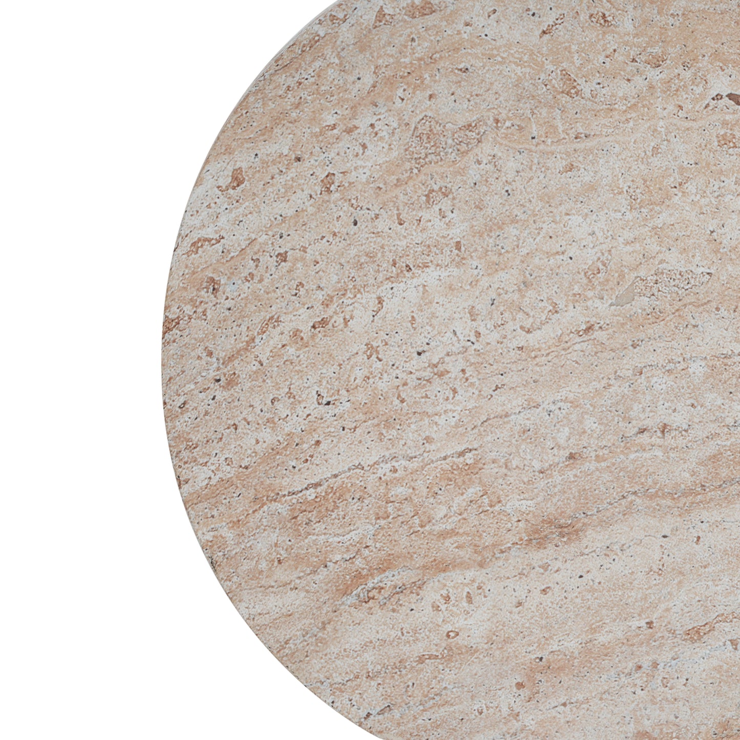 Alderbay Outdoor Lightweight Concrete Side Table,Travertine Finish