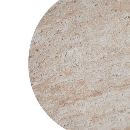 Alderbay Outdoor Lightweight Concrete Side Table,Travertine Finish