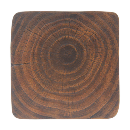 Woanar MGO Twist Shape Side Table, Wood-like texture