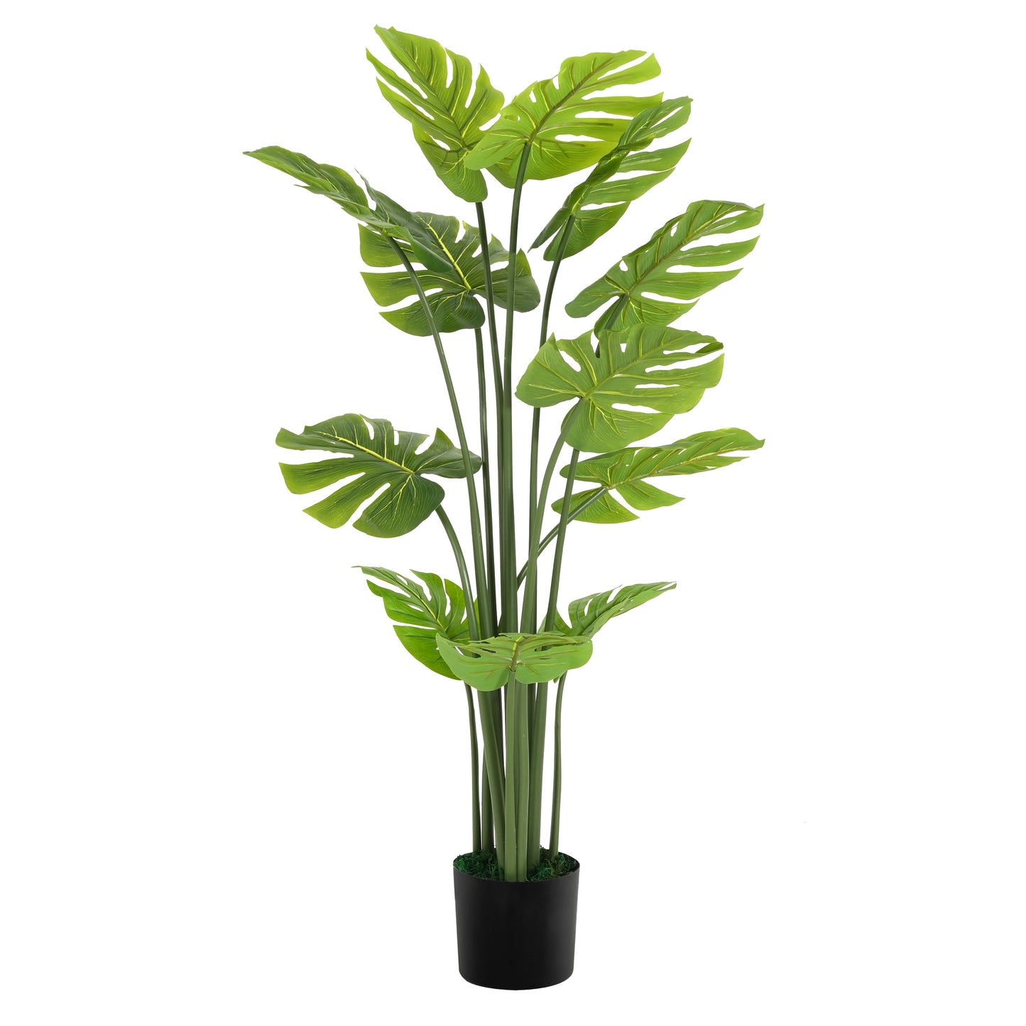 Rhaevor 57" Artificial Monstera Deliciosa Plant with Black Plastic Pot