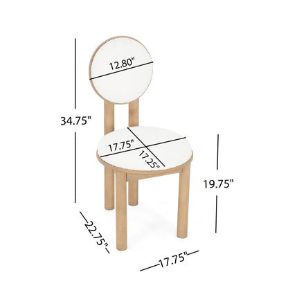 Ardene Polyester Beige Fabric Dining Chair with wooden frame (Set of 2)