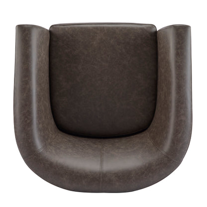 Jackson Orange Faux Leather Swivel Club Chair