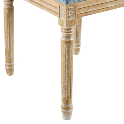 Dagoal French Country Dining Chairs - Elegant Cane Backrest & Upholstered Seats,Set of 2