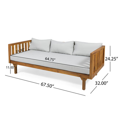 Xenath Outdoor Patio Furnitre Sets 3 Pieces,3 Seater Daybed + Acacia Wood Table