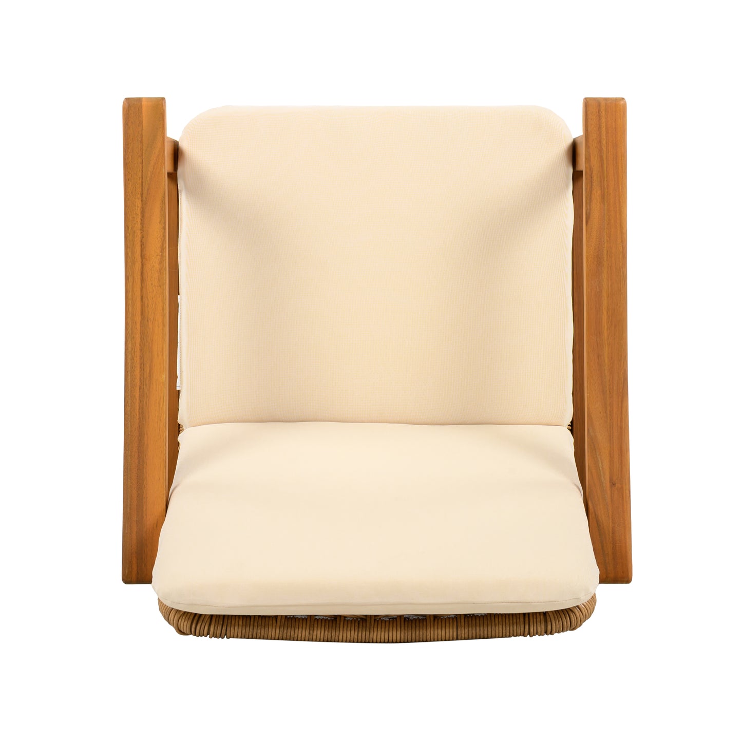 Demorivor Outdoor Dining Chairs Set of 2, Teak Color Acacia Wood Frame,Waterproof Cushion