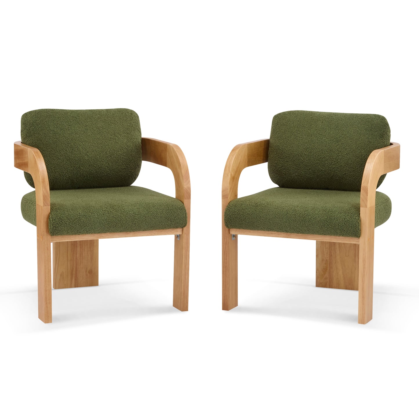 Nanali 2-Pack Dining Chairs with Pillow Back,Solid Wood Frame