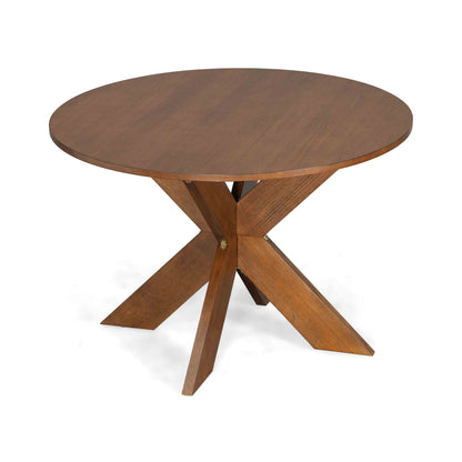 Sylquinn Round Dining Table Modern Farmhouse Kitchen Table, Cherry