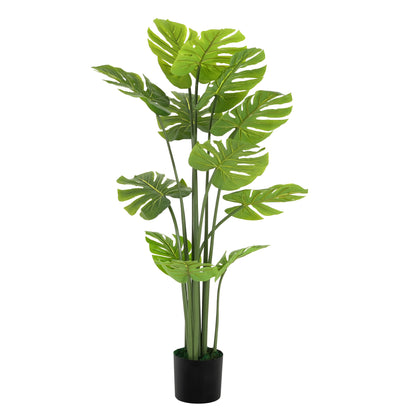 Rhaevor 57" Artificial Monstera Deliciosa Plant with Black Plastic Pot