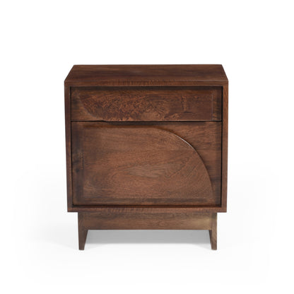 Pergolae Walnut Finish Nightstand with 1 drawer