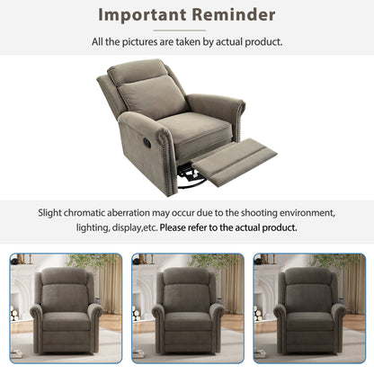 Nomae 360° Swivel Recliner Manual Rocking Recliner Home Theater Manual Recliner Chair