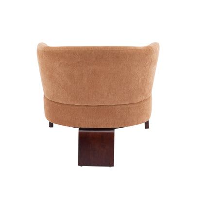 ‌Mossly Modern Accent Chair with Round Back & Wooden Legs - Mid-Century Inspired Lounge Chair for Living Room, Bedroom