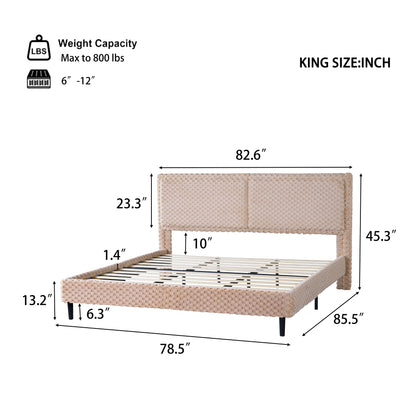 Fessil Simple Modern Plush Soft Bed Comfortable Backrest Bedroom Bed