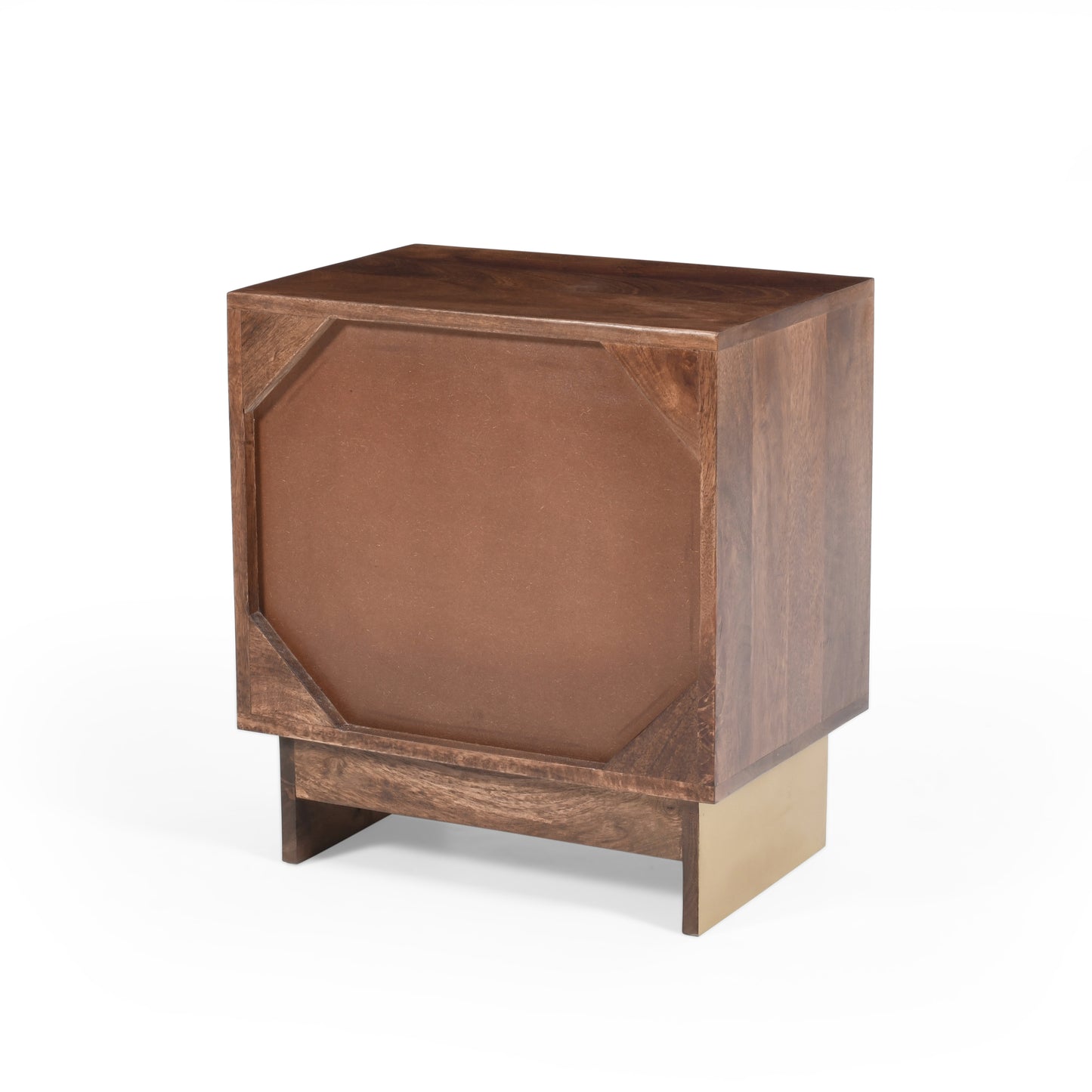 Pergolae Walnut Finish Nightstand with 1 drawer