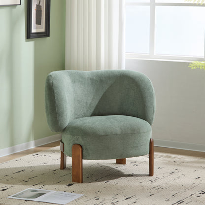 Demidorium Cozy Upholstery Solid Wood Wingback Armchair
