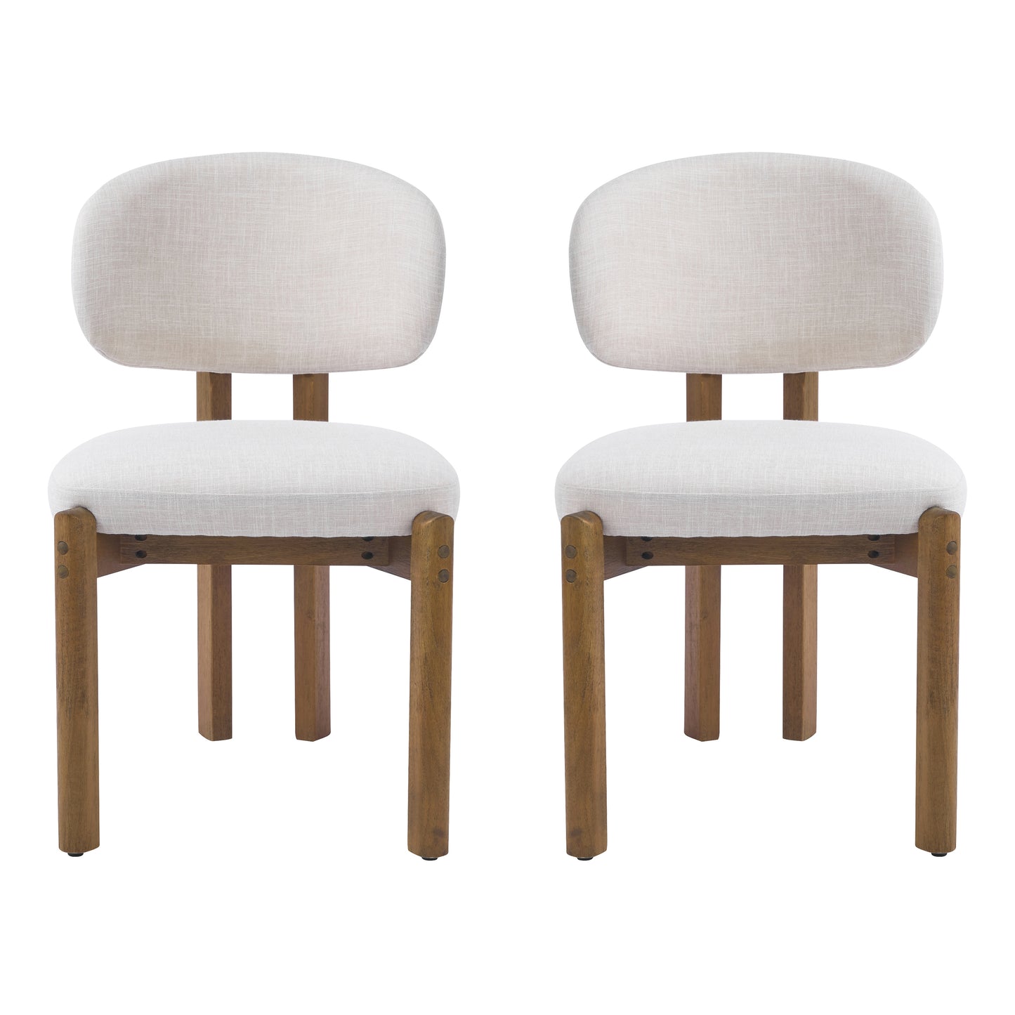 Barnaby Upholstered Scandinavian Natural Finished Frame Dining Chairs (Set of 2)