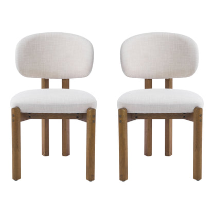 Barnaby Upholstered Scandinavian Natural Finished Frame Dining Chairs (Set of 2)