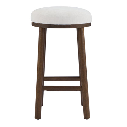 Nierbo Natural Rubber Wood & Fabric Bar Stool,Set of 2