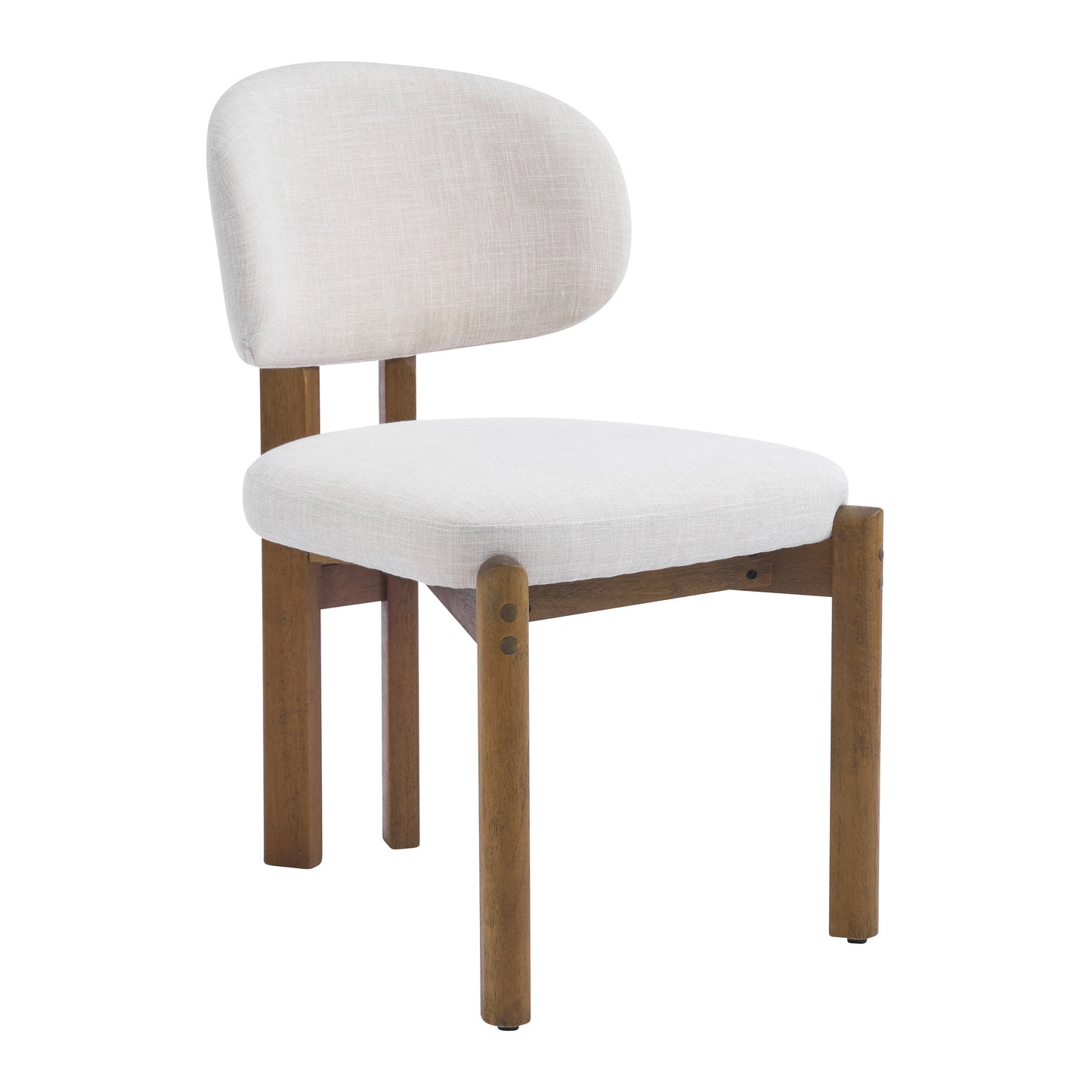 Barnaby Upholstered Scandinavian Natural Finished Frame Dining Chairs (Set of 2)