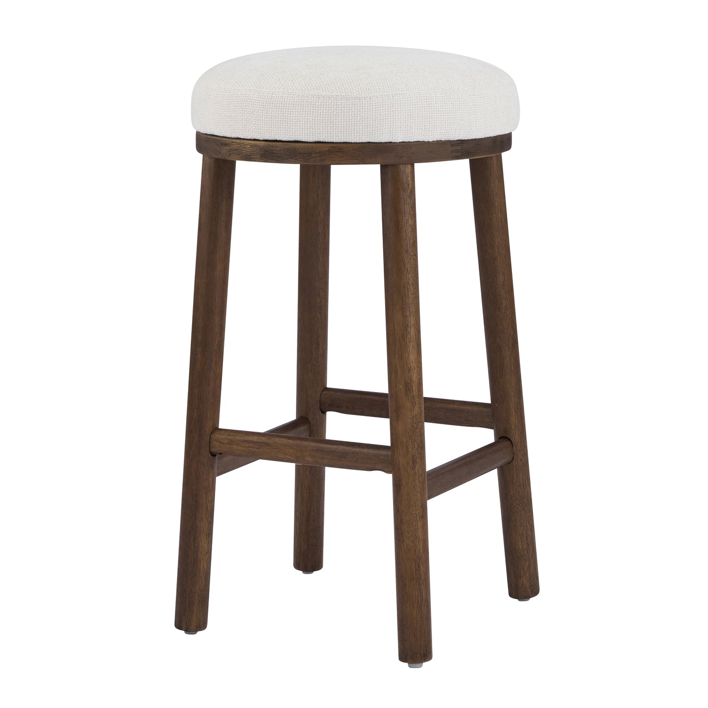 Nierbo Natural Rubber Wood & Fabric Bar Stool,Set of 2