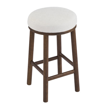 Nierbo Natural Rubber Wood & Fabric Bar Stool,Set of 2