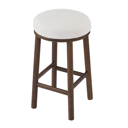 Nierbo Natural Rubber Wood & Fabric Bar Stool,Set of 2