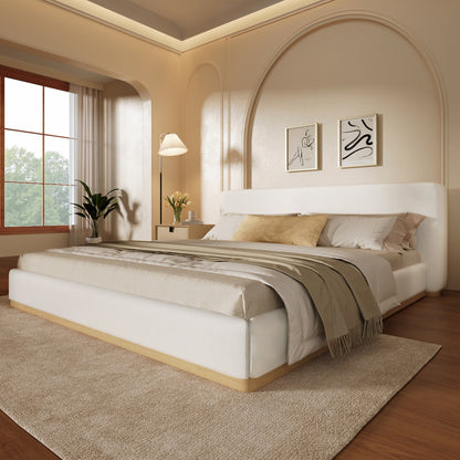 Swithin Elegant Upholstered Bed With Solid Wood Frame