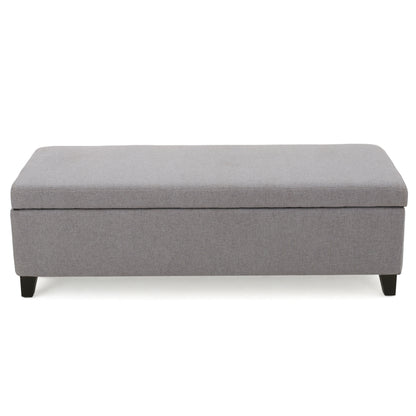 Selma Wood Fabric Storage Ottoman