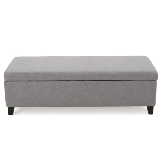 Selma Wood Fabric Storage Ottoman