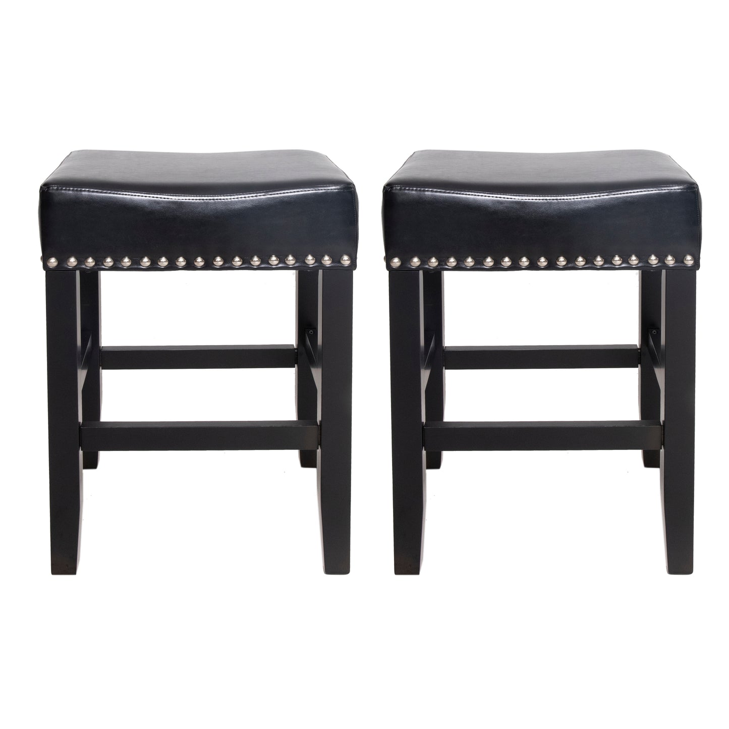 Chantal 26" Backless Leather Counter Stools, 2-Pcs Set