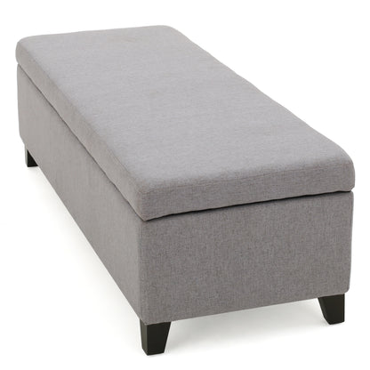 Selma Wood Fabric Storage Ottoman
