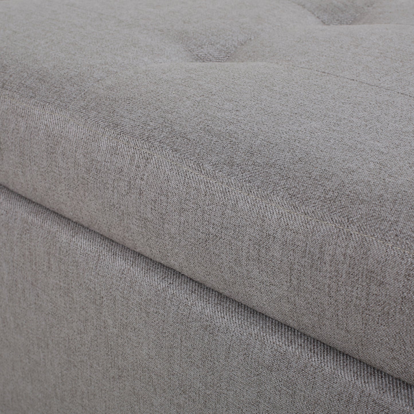 Brent Wood Fabric Storage Ottoman