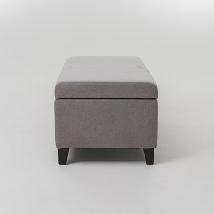 Selma Wood Fabric Storage Ottoman