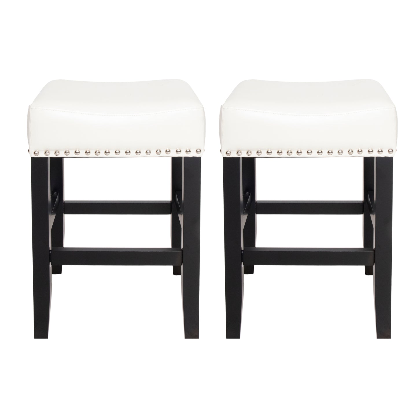 Chantal 26" Backless Leather Counter Stools, 2-Pcs Set