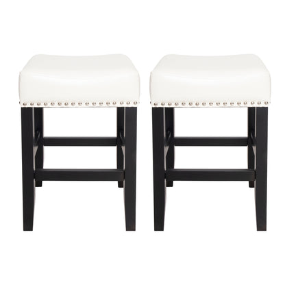 Chantal 26" Backless Leather Counter Stools, 2-Pcs Set
