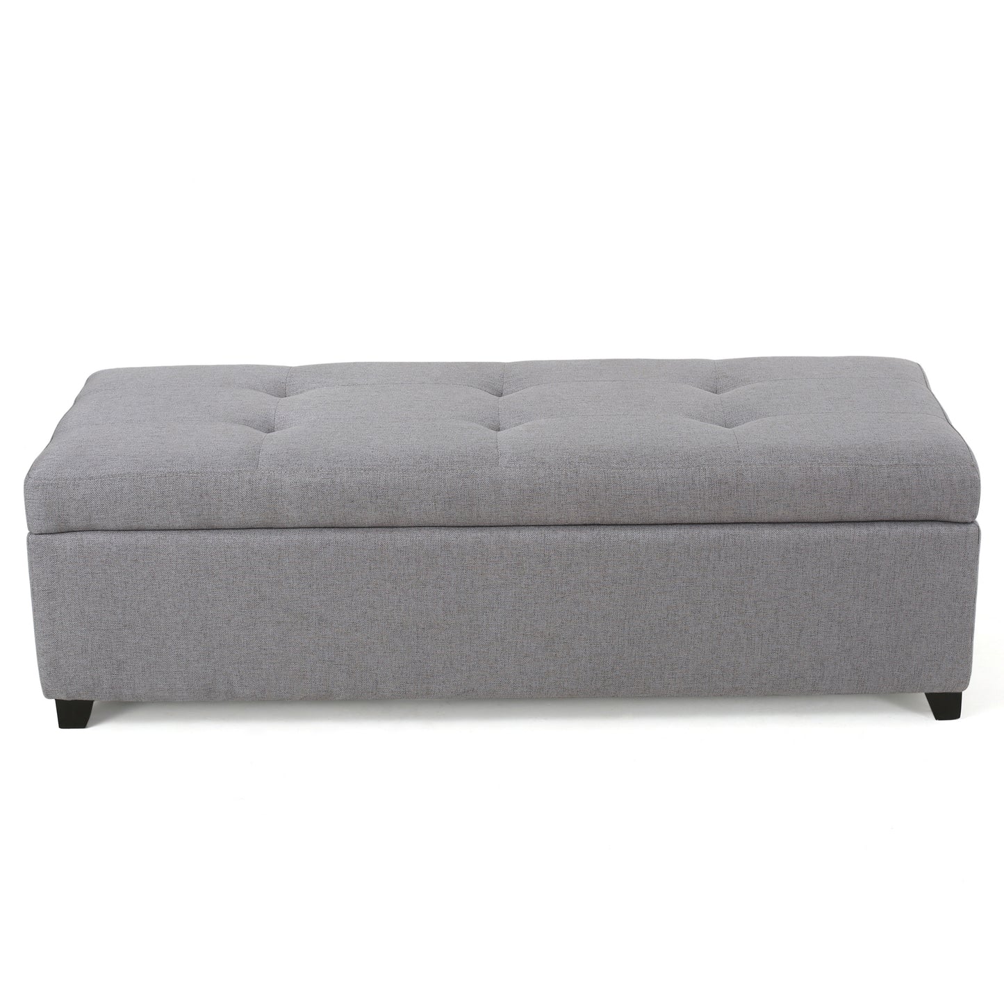 Brent Wood Fabric Storage Ottoman