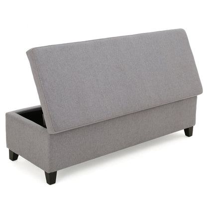 Selma Wood Fabric Storage Ottoman