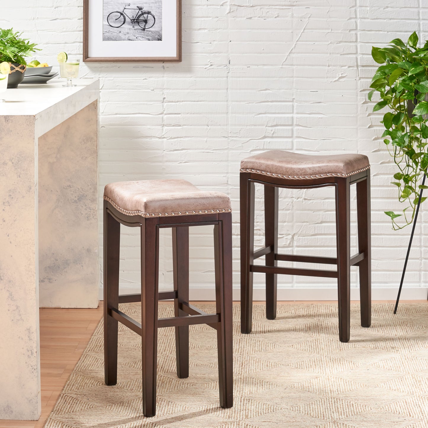 Tiffin Studded Barstool,set of 2