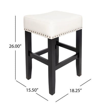 Chantal 26" Backless Leather Counter Stools, 2-Pcs Set