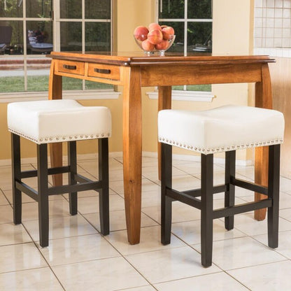 Chantal 26" Backless Leather Counter Stools, 2-Pcs Set