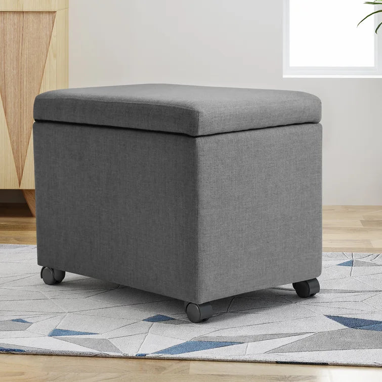 Boheme Modern Upholstered Storage Ottoman,Movable Footstool