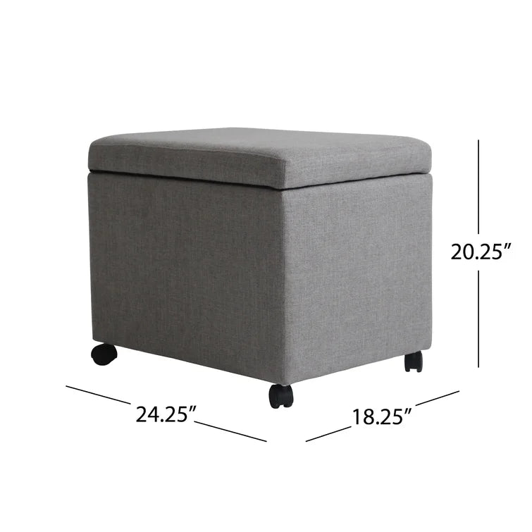 Boheme Modern Upholstered Storage Ottoman,Movable Footstool
