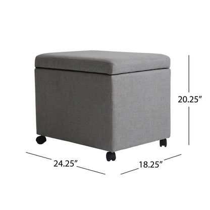 Boheme Modern Upholstered Storage Ottoman,Movable Footstool
