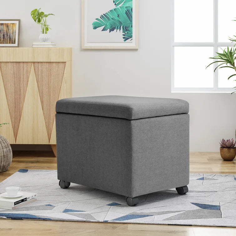 Boheme Modern Upholstered Storage Ottoman,Movable Footstool