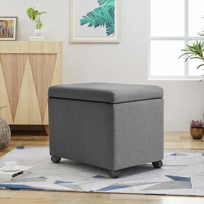 Boheme Modern Upholstered Storage Ottoman,Movable Footstool